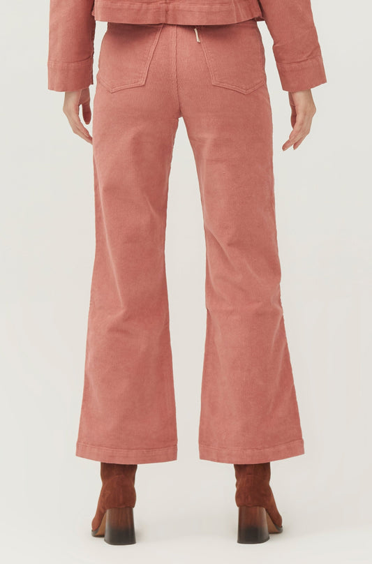 Pantalones campana de pana rosa