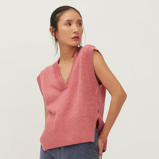 Pink knitted vest