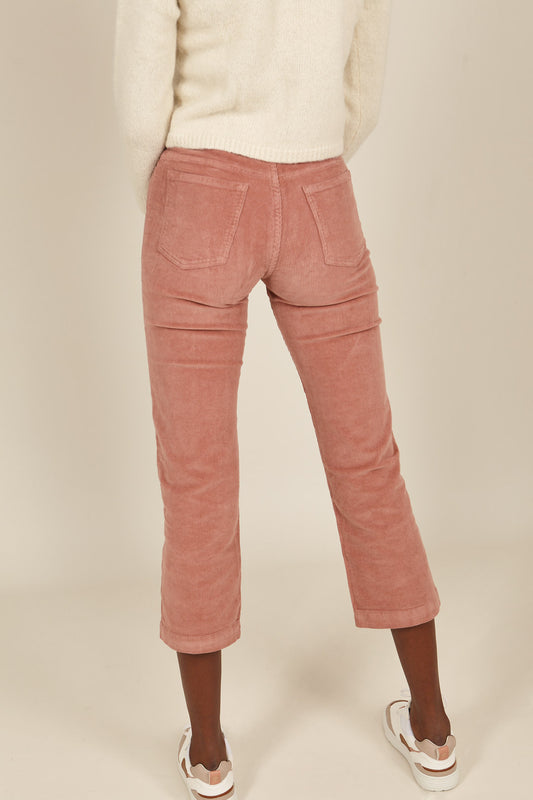 Pantalones rectos de pana rosa