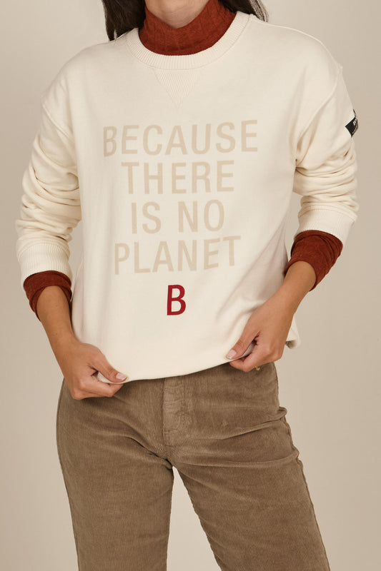 Sudadera blanca "There is not Planet B" sin capucha