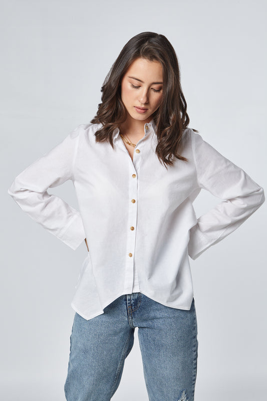 Camisa blanca de algodón orgánico