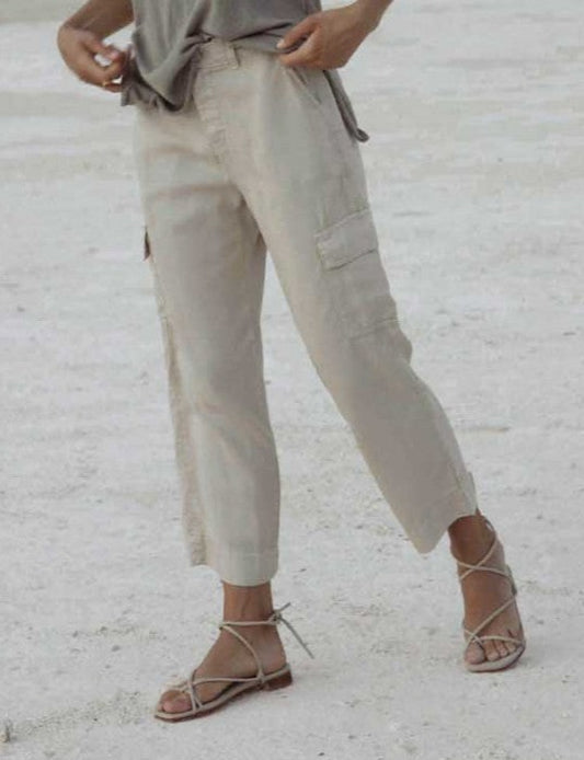Cargo pants in coloured- sand